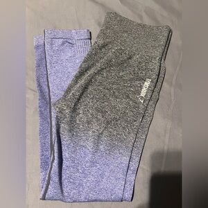 Gymshark women’s Leggings - Heather Gray and purple ombré size large- no tags